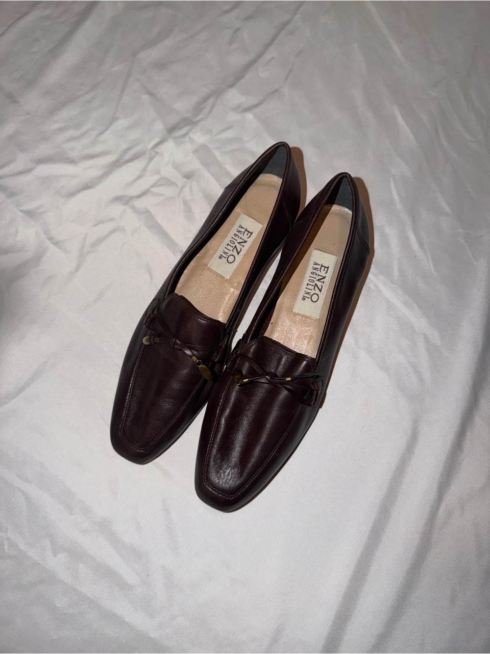 Enzo Angiolini Dark Brown Leather Slip-On Loafers